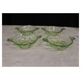 Green Uranium Depression Glass Bowls