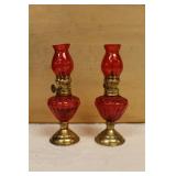 Miniature Red Oil Lamps