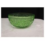 Green Uranium Depression Glass Salad Bowl