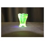 Vintage Uranium Glass Toothpick Holder