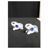 Vintage Delft Blue Style Elephant Salt & Pepper