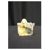 Vintage Shawnee Pottery Hound and Cat Planter