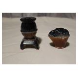 Vintage Stove and Coal Salt and Pepper Shakers