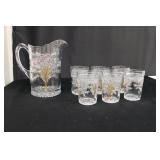 Pitcher and 6 Glasses