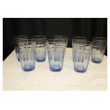 8 Blue Drinking Glasses
