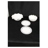 4 pc. Misc. Milk Glass