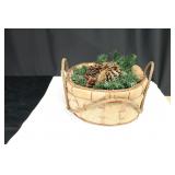Christmas Decor Basket of Pinecones