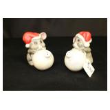 Christmas Mouse and Ornament Salt & Pepper Shakers
