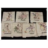 7 Vintage Hand-embroidered Towels