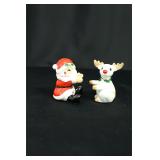 Christmas Santa and Deer Salt and Pepper Shakers