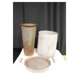 Metal Flower Buckets and Tray