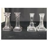 Four Glass Candlesticks