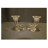 New Martinville Glass Cornacopia Candle Holders