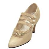 Mini Ceramic Shoe- Cream with Straps