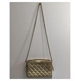 Gold Vintage Quilted Crossbody Purse (C)