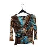 Flutter Sleeve Brown Shirt Frank Lyman Size 4 (C)