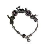 Slivertone Bracelet w/ Glass Beads (C)