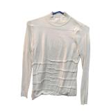 Cream Knitted Shirt w/ Lines Vex Size M (C)