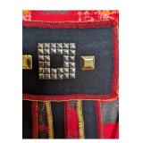 Red Oragne Black Patterned Dress Orly Size S (C)