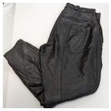 Black (European) Motorcycle Leather Pants (C)