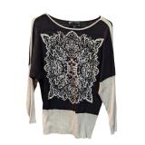 Flower Pattern Black Shirt Frank Lyman M (C)