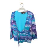 Purple&Blue Judy Joannou Shirt and Wrap Set xs (C)