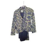 Blue Judy Joannou Jacket and 2 Pants Set xs (C)