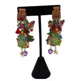 1 of a kind colourful dangle earrings