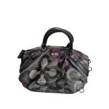 Coach Signature Op Art Satchel ï¿½ Black/Purple (U)