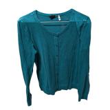 Blue H&M Button Up Sweater Size M (C)
