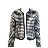 Vintage jacket black white ornament wool blazer