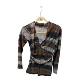 Brown and Black Drapey Shirt Miko Size S (C)