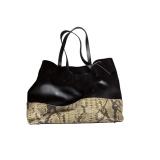 Daniel Large Leather Tote, Reptile Snake Band (C)