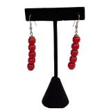Red Beads Drop Earrings (C)