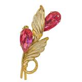 Vintage Pink Rhinestone Brooch & Ear Clips