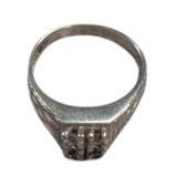 4 Gem Silver Signate Ring Size 4 (15)