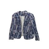 Blue and White Paint Blazer Lily Moss Size S (C)