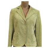Green Button up Suede Blazer (8) (C)