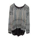 BlackWhite Lined Sweater Jane John Size S (C)