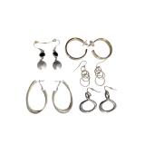 Lot of 5 Mixed Metal and Beaded Earrings (J)