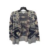 Full Zip Abstract Sweater CottonCountry Size M (C)