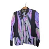 Funky Purple Judy Joannou Button-up Size Small (C)