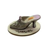 Mini Ceramic Shoe- Grey on Pedistal