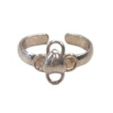 Heart and Flower Silver Ring Size 1 3/4 (13)