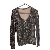 GUESS Leopard Print Button-Up Cardigan (C)