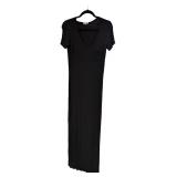 Black Velvet Touch (S) Long T-Shirt Dress (C)