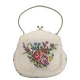 Vintage Hand-Beaded Floral Evening Handbag (C)