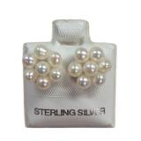 Silver Fresh Water Pearl Cluster Earings