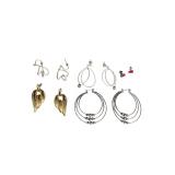 Lot of 5 Modern Mixed Metal Earrings (J)