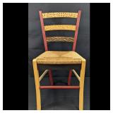 Hand Painted Accent Chair with Woven Seat